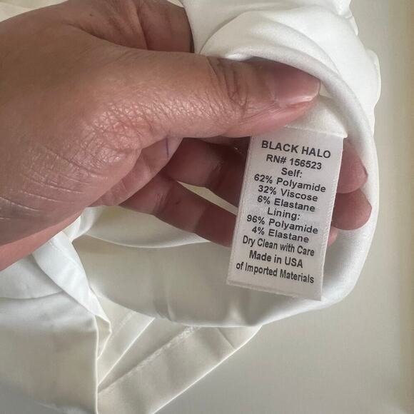 Black Halo Women's Pablo Mini Dress Ruffle White Size 6 NWT Bridal Party - Picture 9 of 11